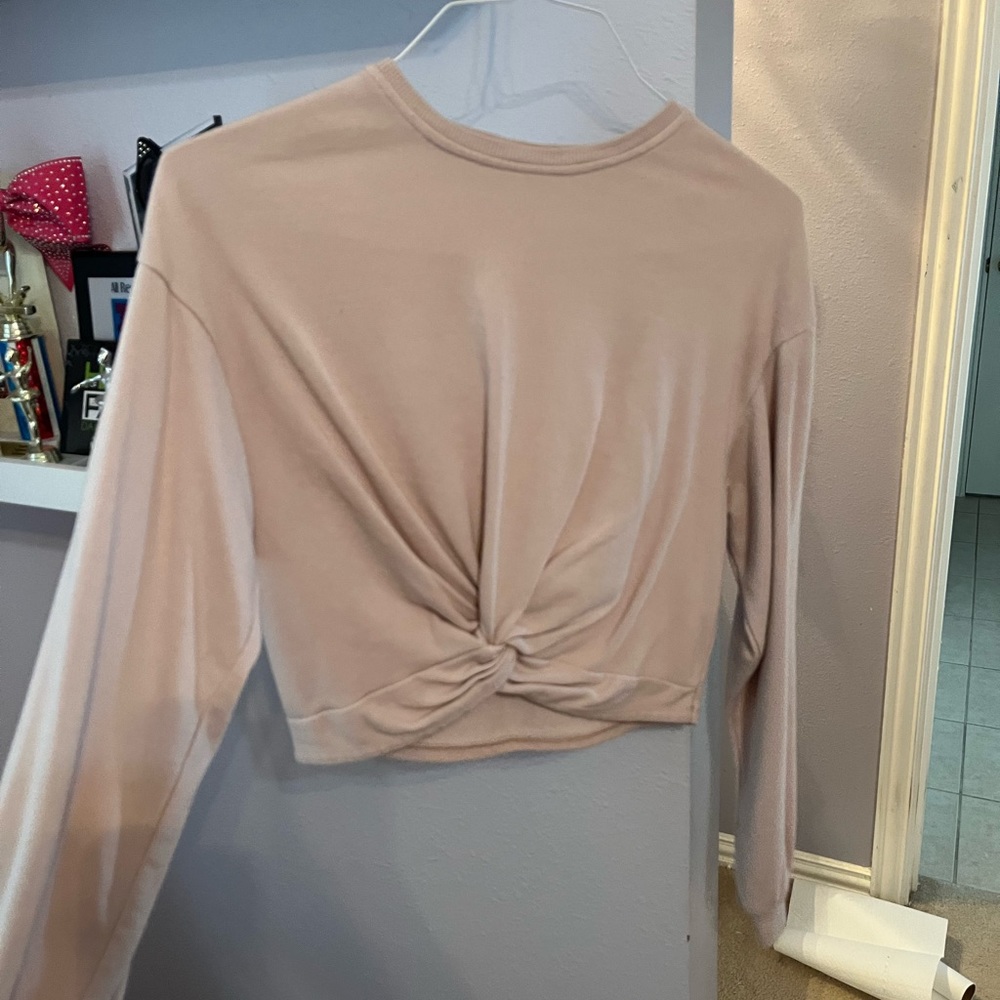 light pink cropped sweatshirt